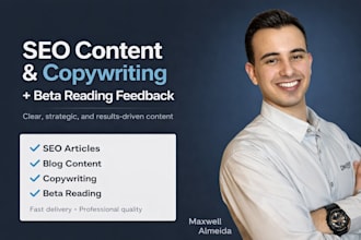 write SEO content, copywriting, and do beta readings with honest feedback