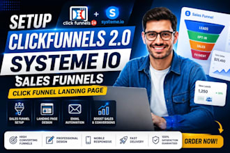 setup clickfunnels 2 0, systeme io sales funnels, click funnel landing page