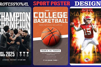 design a professional sports poster for athletes teams and events