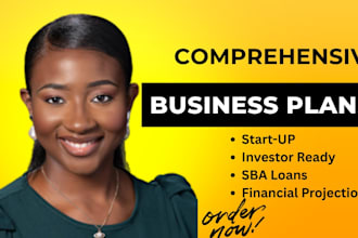 write a professional business plan for startups, investors, and loans