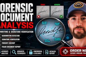 do forensic document analysis, forgery detection, fraud with a detailed report