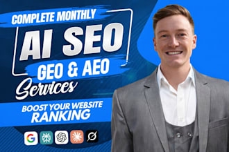 do complete monthly website on page GEO, aeo, local and ai SEO optimization
