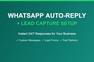 set up whatsapp auto reply and lead capture for your business