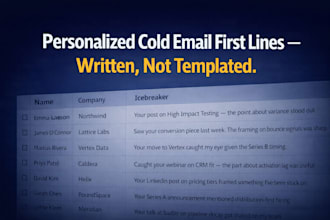 write personalized cold email first lines for your b2b outreach list