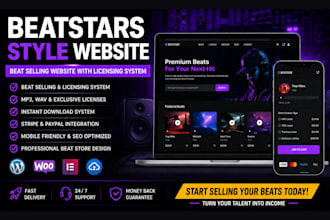build a beatstars style music beat selling website with licensing system