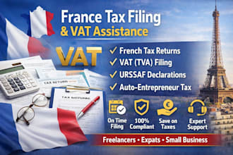 file france tax return, vat filing, urssaf and auto entrepreneur tax