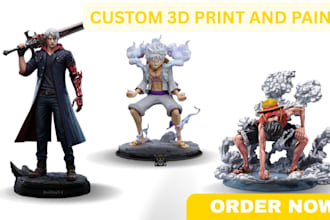 3d print and paint anime figure character miniature  for dnd tabletop model