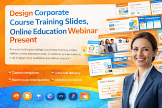 design corporate course training slides, online education webinar present