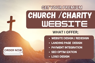 build a modern church ministry website charity website with online giving events