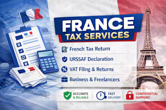 handle france tax filing, french tax return, urssaf vat france