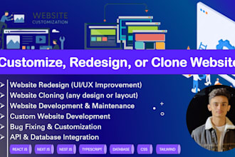customize, redesign, or clone website