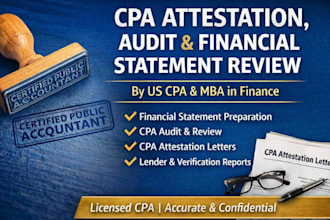 cpa attestation audit financial statement US review with CPA letter and report