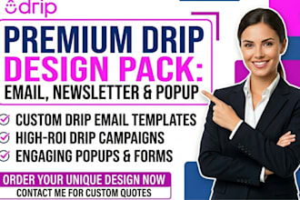 design drip email template newsletter campaign drip popup form for ecommerce