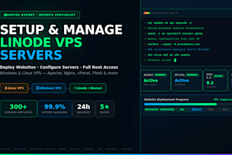 setup, manage linode server, deploy website, setup window and linus vps server,