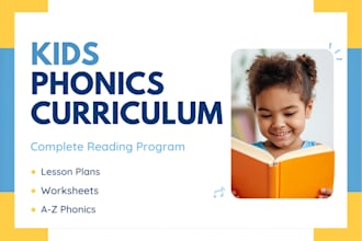 design complete kids phonics curriculum with structured program and lesson plans