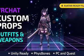 create custom vrchat props outfit accessories and weapons for your vrc avatar