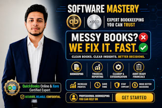 fix messy bookkeeping and do bank reconciliation in quick books and xero