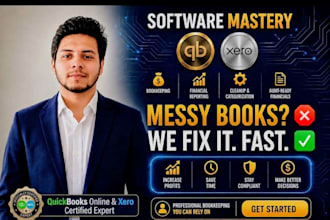 fix messy bookkeeping and do bank reconciliation in quick books and xero