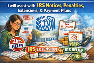 assist with irs notices, penalties, extensions, and payment plans