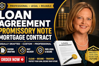 draft loan agreement, promissory note, mortgage contract professionally