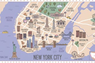 design custom map illustration event map city map in vector map style