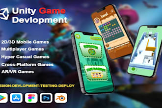develop a complete unity 2d game on mobile and pc
