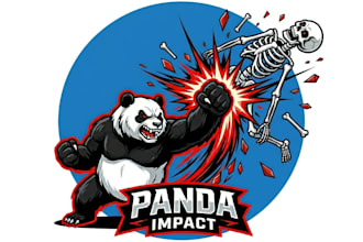 design aggressive panda and skull logo for esports  gaming