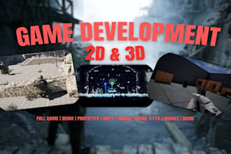 develop unity game, unity 2d game and game prototype from scratch