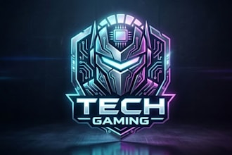 create a helmet logo for gaming or tech