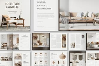design editable home decor furniture product catalog loookbook linesheet