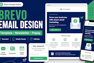 design brevo email template newsletter popup form and campaign