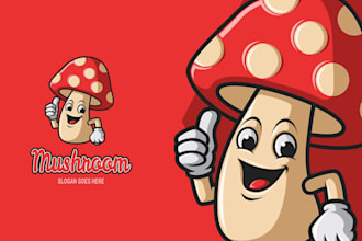 make an amazing mushroom logo design