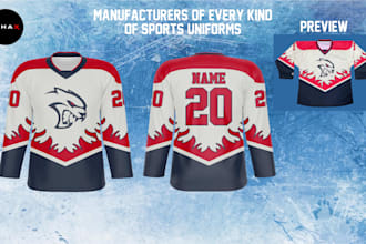 do custom ice hockey jersey design and sports uniform manufacturing