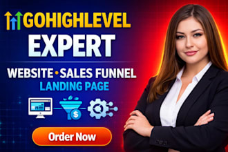 design gohighlevel website, sales funnel, landing page as ghl expert