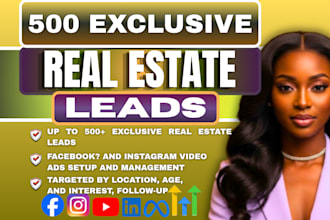 500 exclusive real estate leads, property leads, real estate leads, google ads