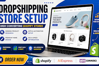 design a shopify store shopify dropshipping store setup and shopify website