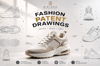 create uspto patent drawings for fashion tech, clothing and wearable products