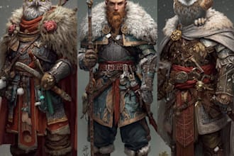 create fantasy character game concept for game or book
