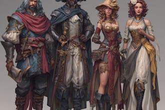do character design for game, dnd, book or tabletop
