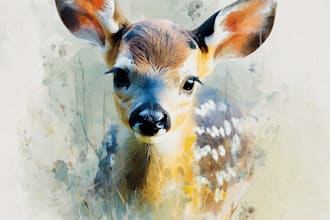 draw watercolor animal illustration art for you