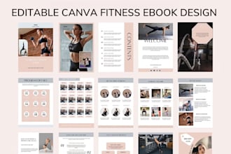 canva workout guide ebook, fitness lead magnet, wellness workbook pdf