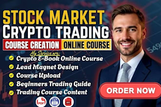 create stock market, forex crypto trading course content, video course and ebook