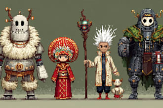create pixel art characters