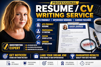 write, rewrite or revamp professional resume and CV