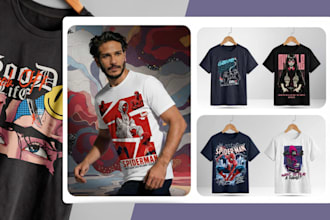 design premium custom t shirt, streetwear and apparel graphics