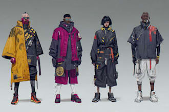 design cyberpunk character, original character design