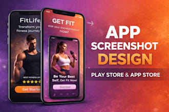 design app screenshots for play store and app store