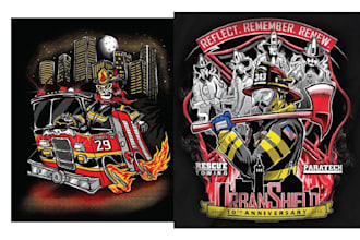 do premium quality firefighter logo hoodie and tshirt design