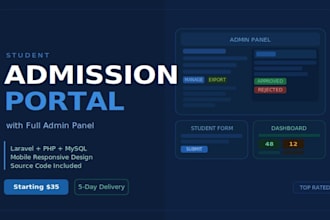 build your school or college admission system with admin panel