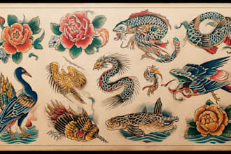 create a traditional or neo traditional tattoo design